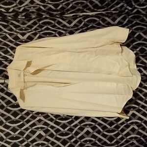 Men's button down long sleeved Oxford shirt yellow size 16 and a half.